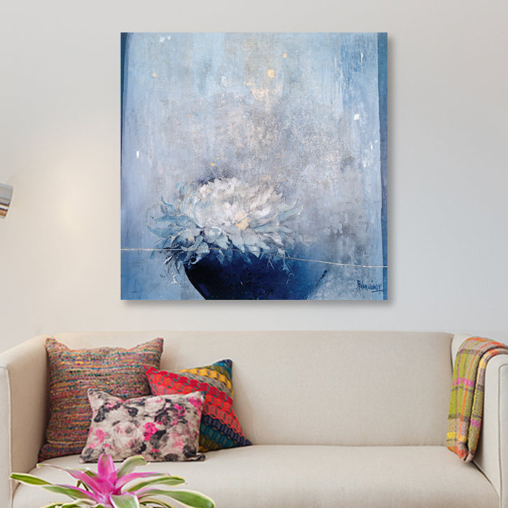 « blue magnificence ii », reproduction d’impression sur toile tendue, H 12 po x l 12 po x P 0,75 po, Toile tendue