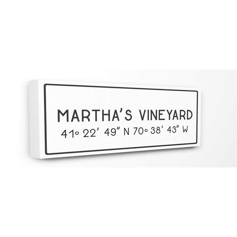 Martha's Vineyard par Daphne Polselli - impression d'art textuel, H 10 po x l 24 po, Toile tendue