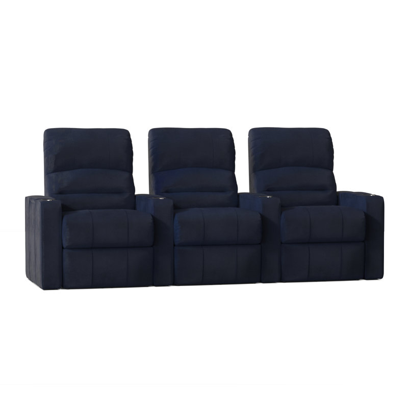 Rangée de sièges de cinéma maison à DEL Chrysander (rangée de 3), Océan Smartsuede, Manuel