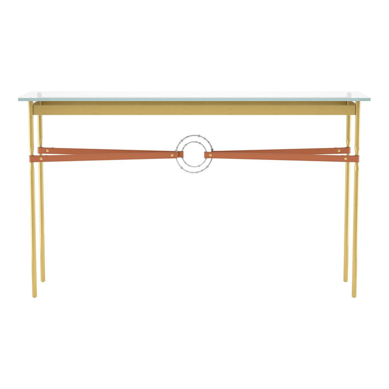 Console Equus, Platine rétro, Cuir noir, Laiton moderne