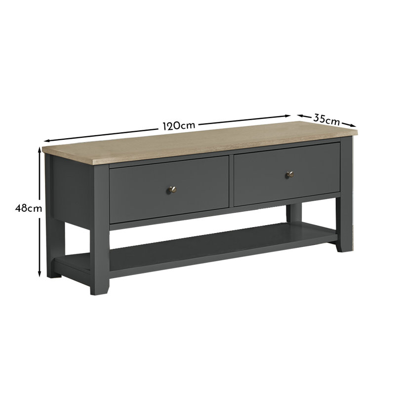 Kohen Unfinished TV Stand for TVs up to 50", Slate Grey