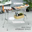Barbecue portatif extérieur au charbon de bois en acier inoxydable - Options de cuisson polyvalentes