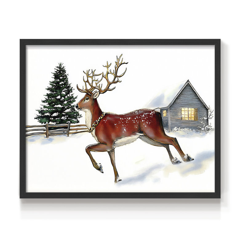 Art de Noël - DCCLXVI - Reproduction encadrée - Restickable, H 11 po x l 14 po, Noir, noir, noir, noir