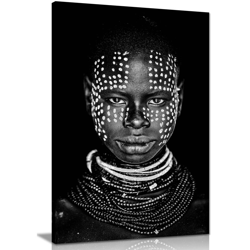 Woman In Dotted Face - Wrapped Canvas Print, 61cm H x 41cm W
