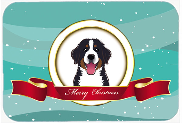 The Holiday Aisle Bernese Mountain Dog Merry Christmas Glass Cutting Board