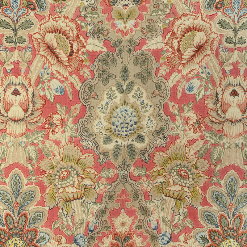Carvallo 100% Linen Fabric, Red