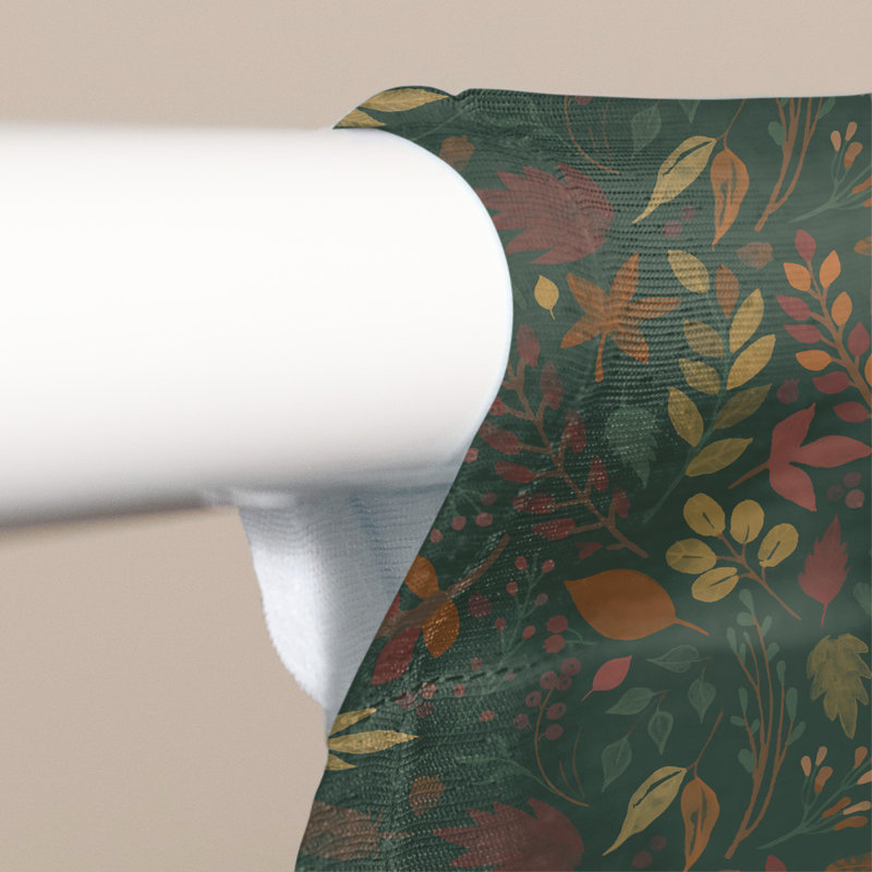 Sheer Curtain Single Panel, Green/Orange/Brown