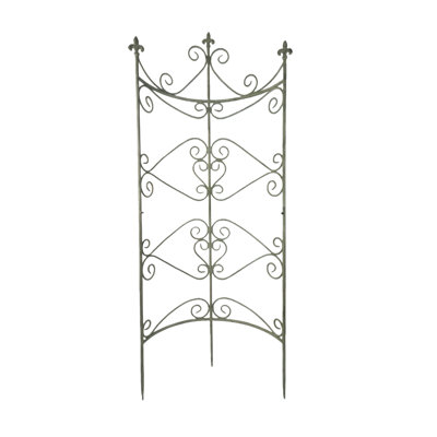 67.7" Premium Iron Decorative Garden Trellis & Fence Panel - Rustproof Vintage Metal Border For Climbing Plants & Animal Barrier