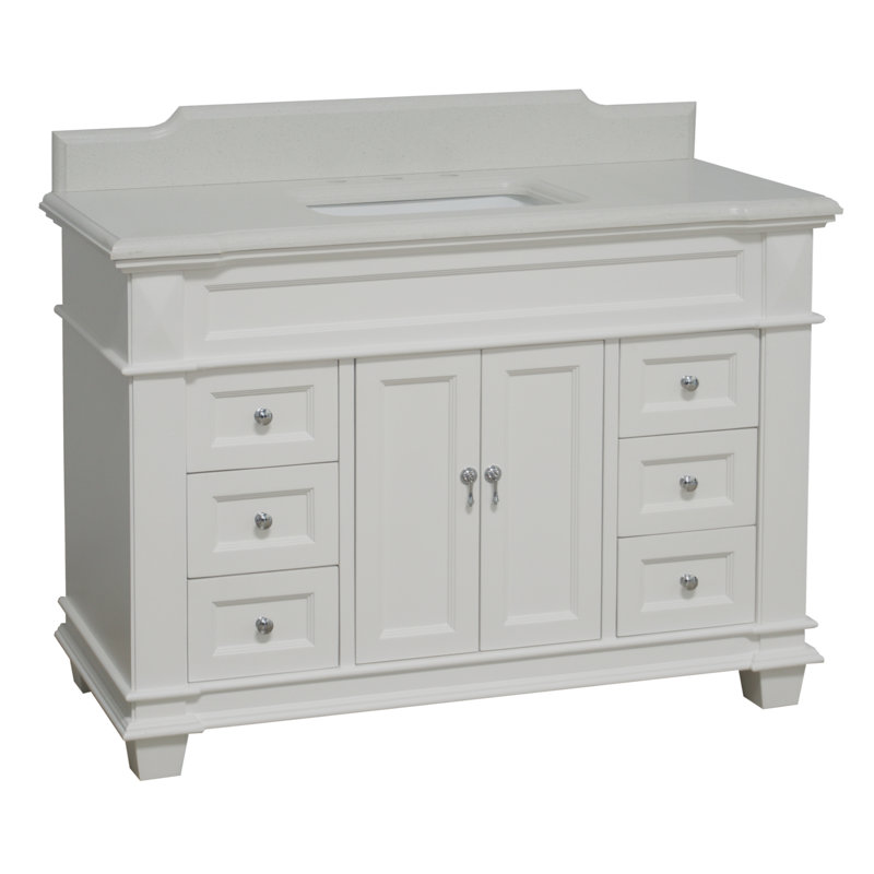 Ensemble de meuble-lavabo simple 48 po Ensa, Quartz, Blanc