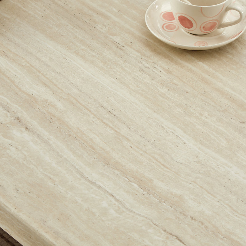 Table basse Breunig, Beige Faux Marble