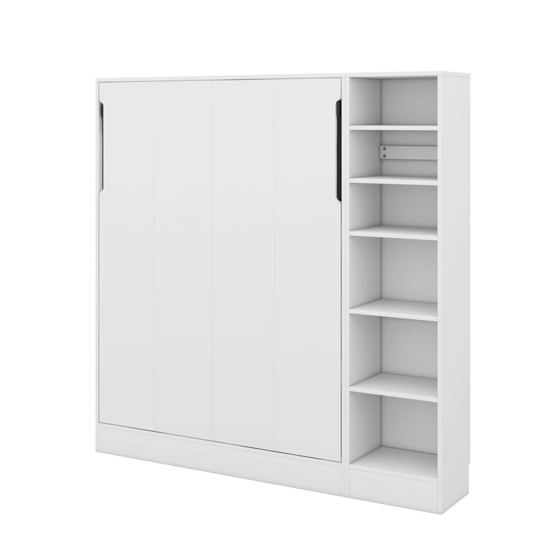 Lit escamotable double avec canapé et tablettes