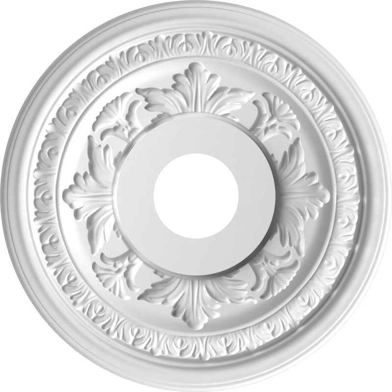 EnduraForm PVC Baltimore Thermoformed Ceiling Medallion, 16"OD x 3 1/2"ID x 1"P (Fits Canopies up to 6 1/2"), Metallic Gold Rush