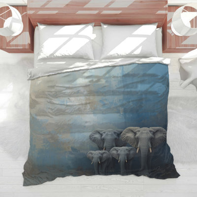 Elephant Family Artwork Comforter