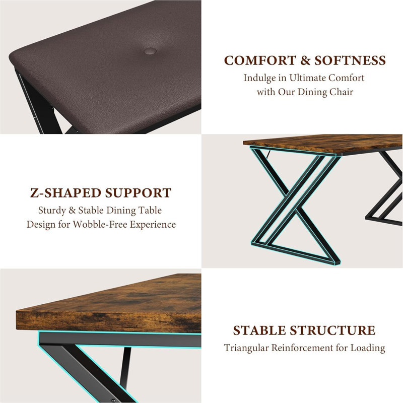Dining Table With 2 Benches