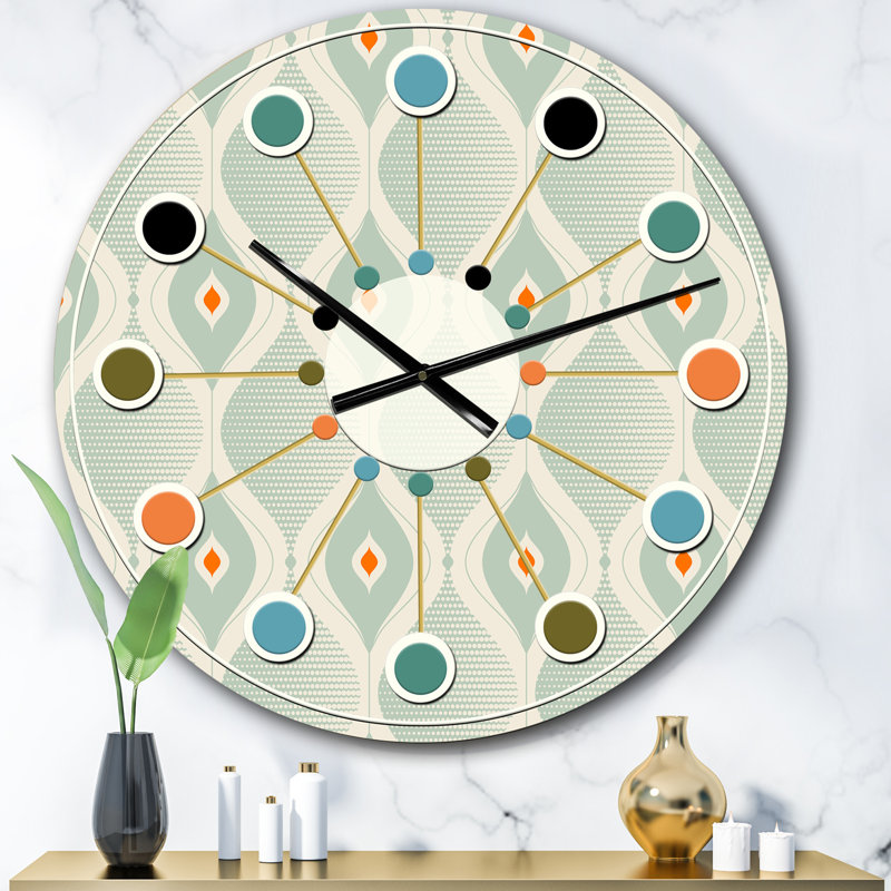 Horloge murale rétro Mid-Century, Surdimensionné