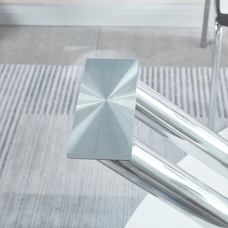 Table rectangulaire de conception moderne avec plateau en verre - Point décoratif pour la maison