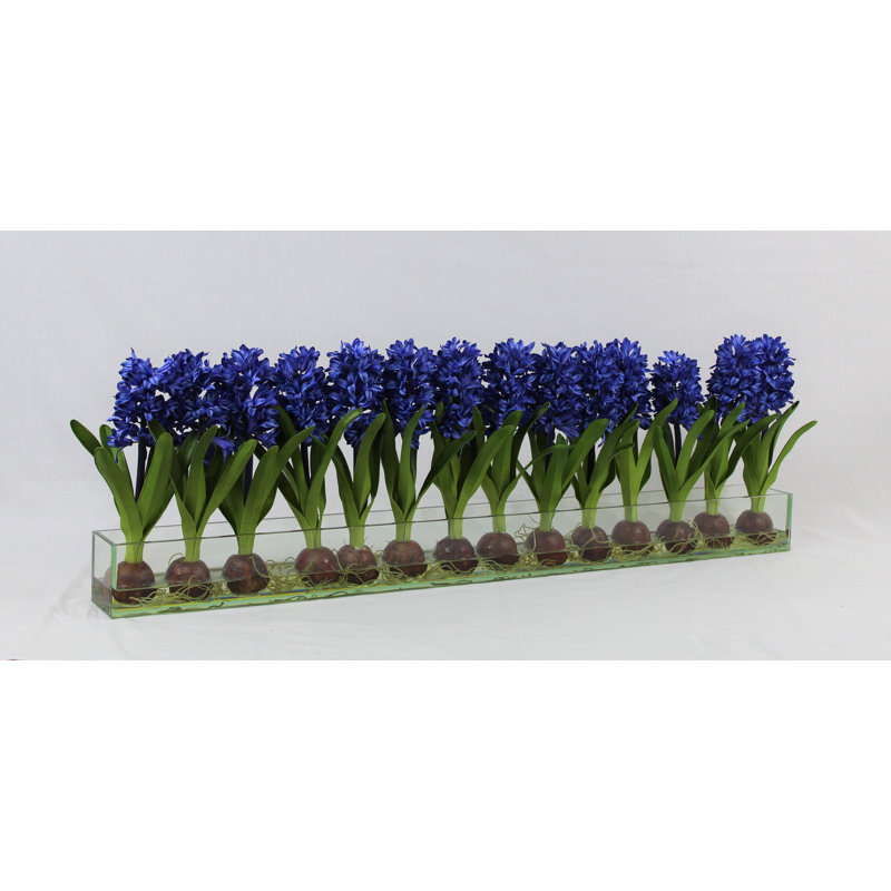 Centre de table Orchids, H 16 po x l 48 po x P 4 po, Bleu