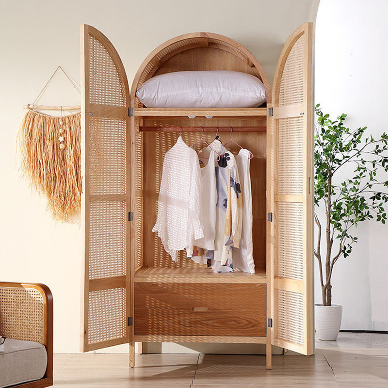 Armoire de rangement minimaliste de style moderne en rotin