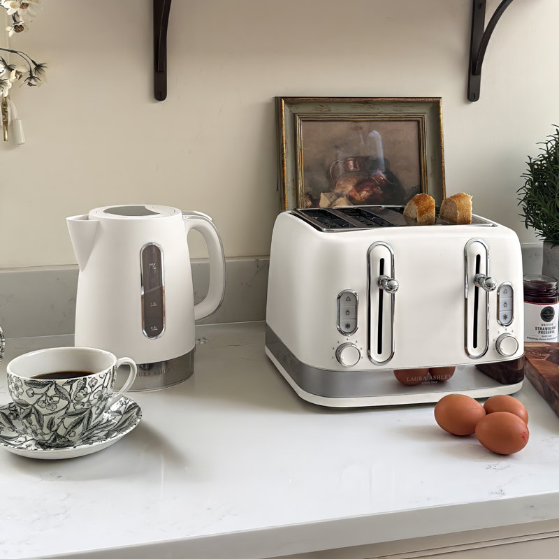 Laura Ashley 1.7L Jug Kettle Sage Leaf, Cotton White