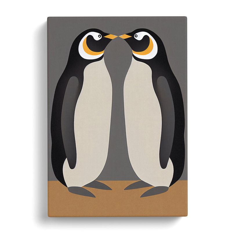 XC1022-4801X Two Penguins - Wrapped Canvas Print, Wrapped Canvas, 50cm H x 35cm W