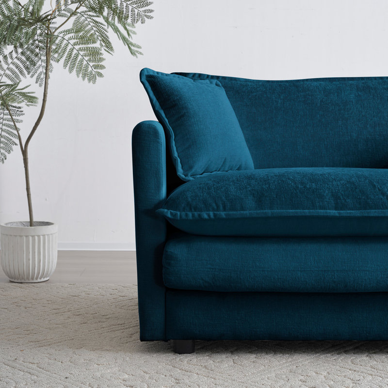 Canapé Comfort U, H 33 po x l 146,5 po x P 57,4 po, Bleu