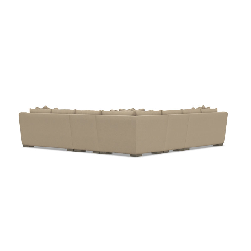 Gabi 5-Piece Fabric Sectional, Taupe Polyester, 35" H x  140" W x 140" D, Symmetrical