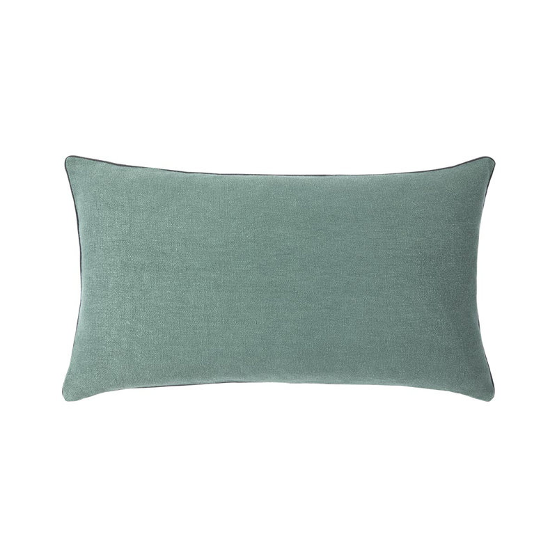 PIGMENT Linen Pillow Cover & Insert, Teal, Rectangle 13"H x 22"W