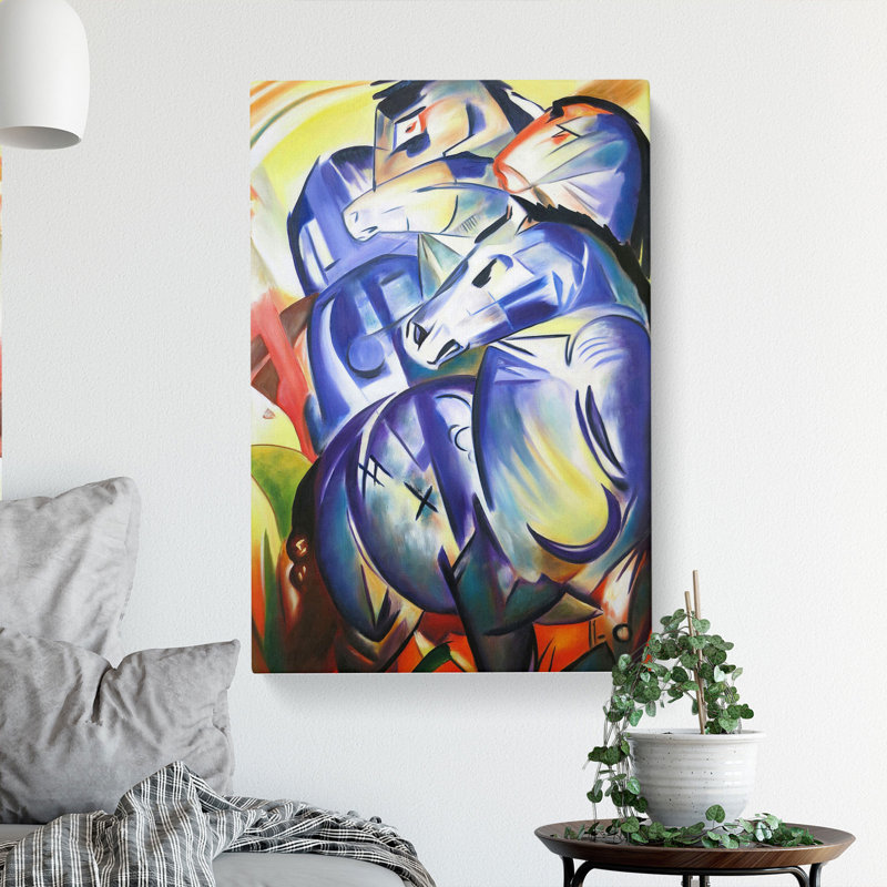 Blue Horses by Franz Marc - Wrapped Canvas, 60cm H x 40cm W x 3cm D