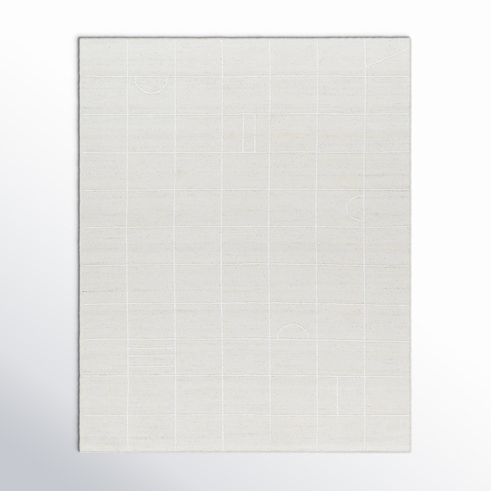 Loeb Hand Tufted Wool Cream Rug, Rectangle 8' x 10'