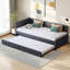 Upholstered Velvet Daybed with Trundle Bed-593656965