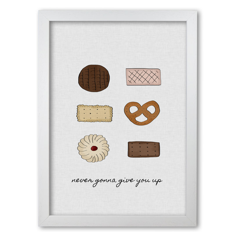 Never Gonna Give You Up - Print, 85 cm H x 60 cm W x 5 cm D, White Grain Frame