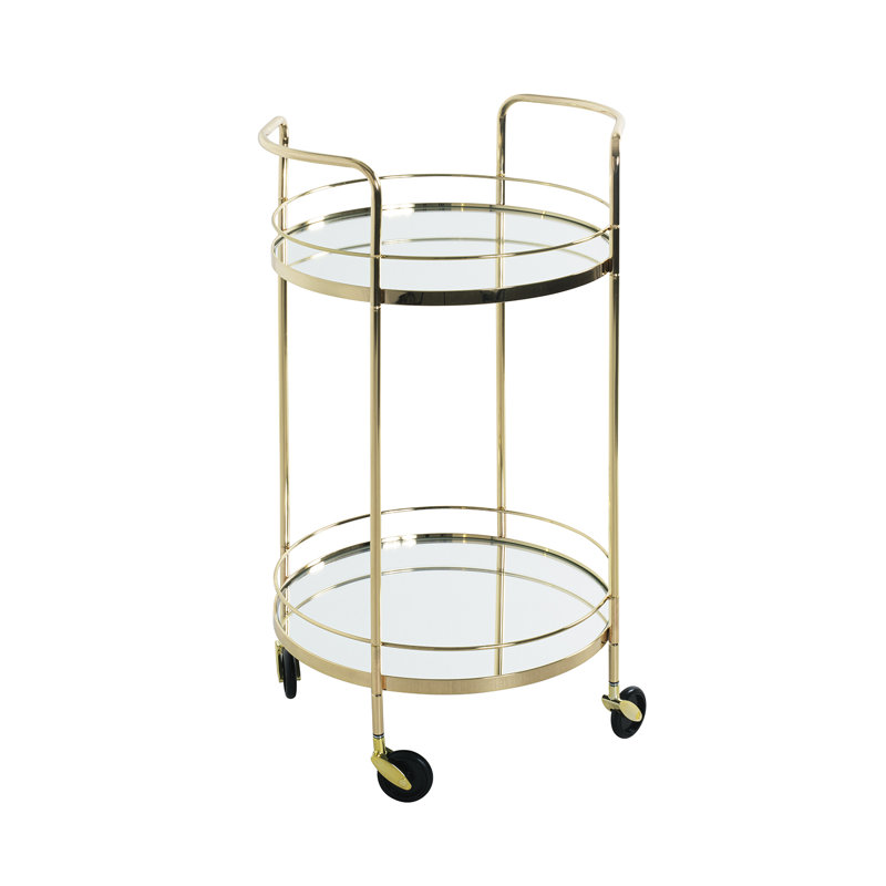 Brolin Metal Bar Cart, Brass -plated
