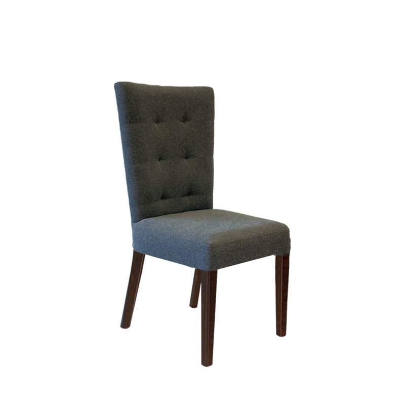 Chaise parsons capitonnée Hallerson, Marron, gris