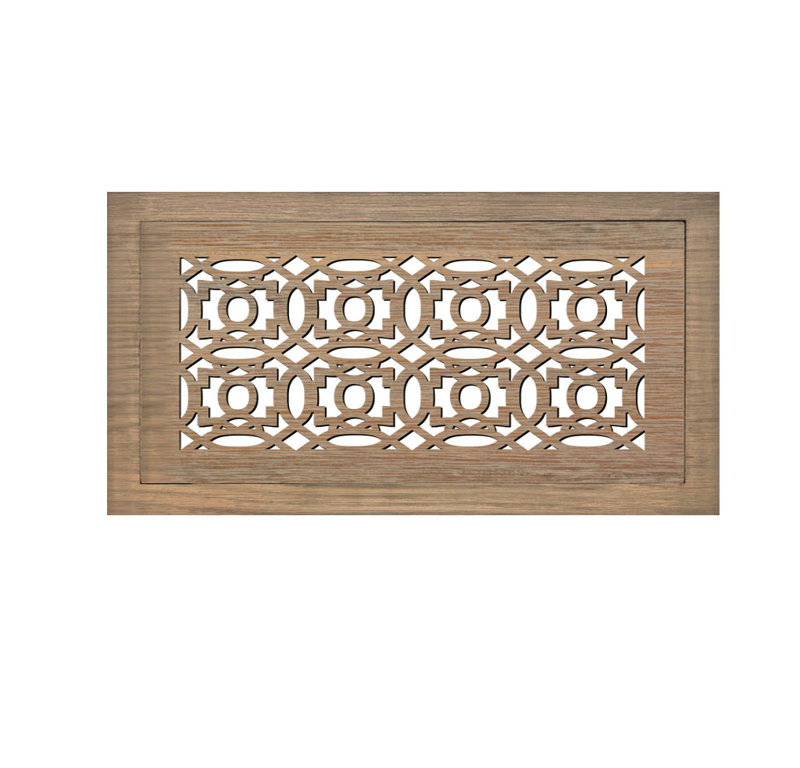 Registre de plancher de bois franc. Ouverture de conduit 4 x 12 (total 7 x 15) - Conception marocaine  