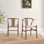 Penny Round Dining Table With 4 Carlton Wishbone Wood Dining Chairs - Elegant Scandi Inspired