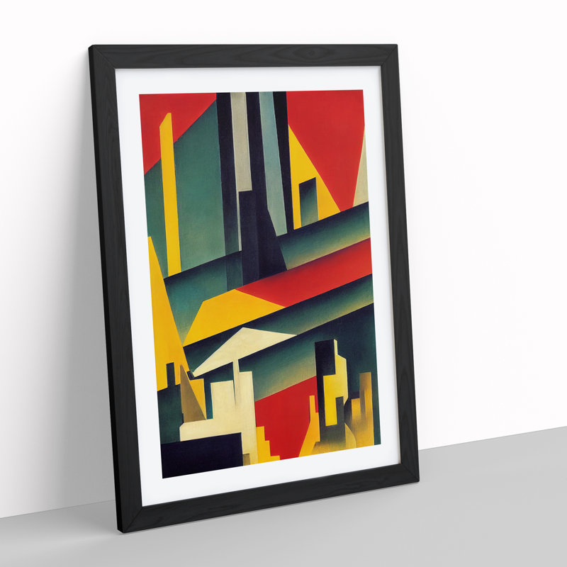 XV1022-4428X The Abstract Architecture No.3 - Print, White, 66cm H x 48cm W, Black Framed Paper