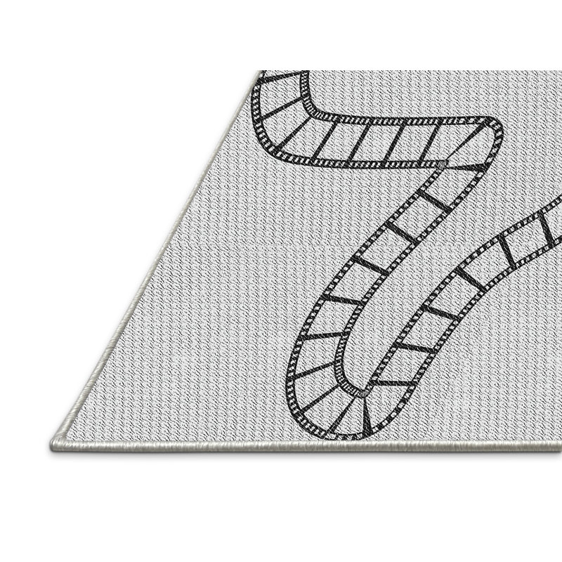 Tapis décoratif gris clair à motif, Rectangle 2 pi x 4 pi