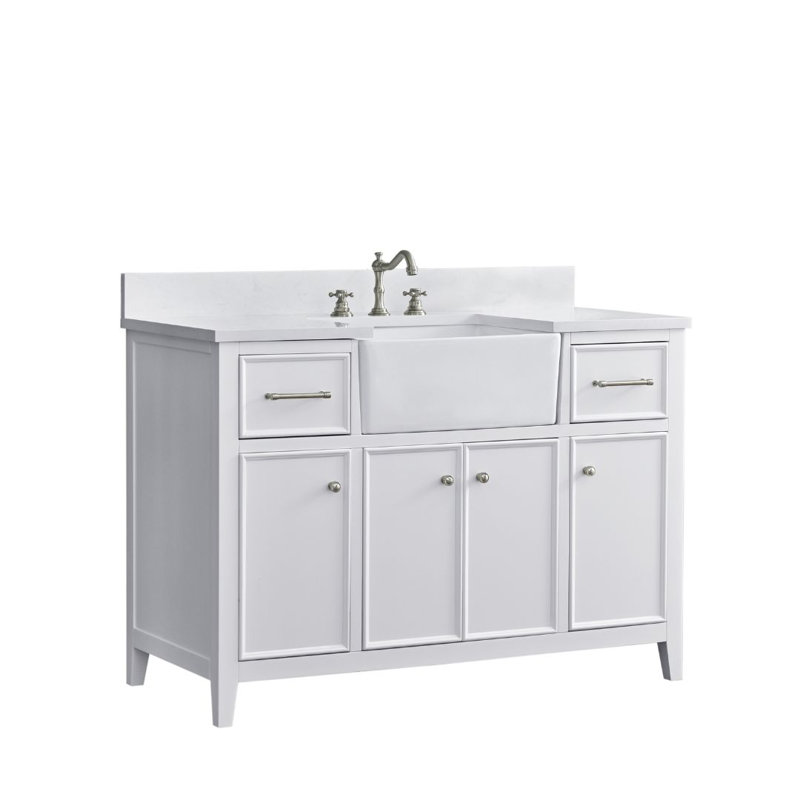 Meuble-lavabo simple 48 po Aisa, Blanc
