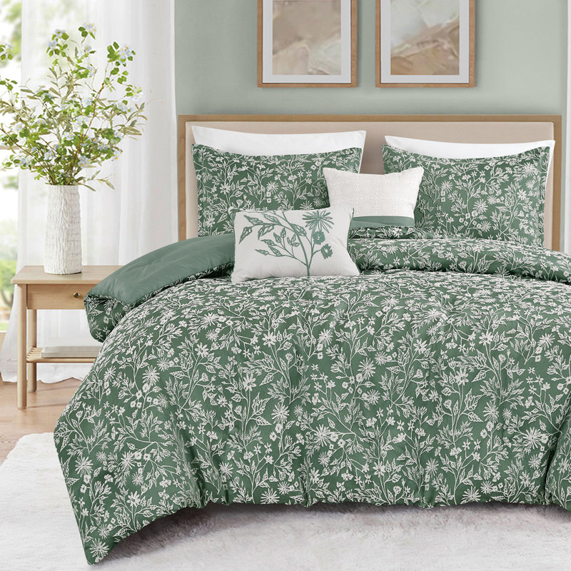 Ensemble d'édredon en jacquard de luxe 5 pièces Kaelyn, Grand lit