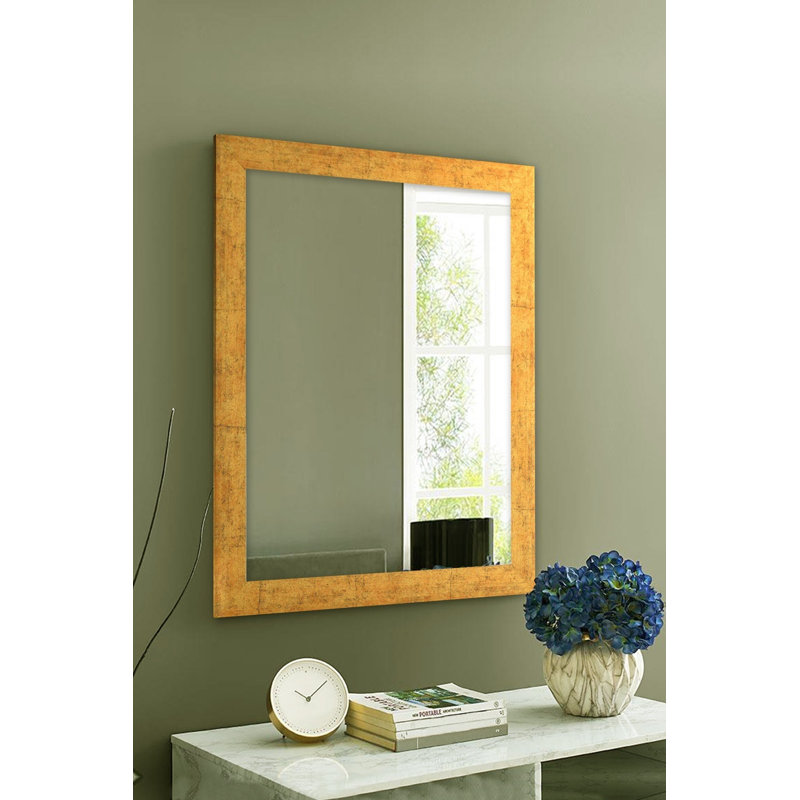 Elegant Decorative Mirror, Gold Finish, 15.7 x 21.7 inches | 100% Plastic Frame, Thickness: 1.2 inches | Traditional Wall-Mounted Design, Perfect for Living Room, Bedroom, and Entryway Decor