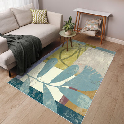 Calla II Washable Flower Area Rug, Power-loomed, Heavenly Softness with Non-Slipping Backing