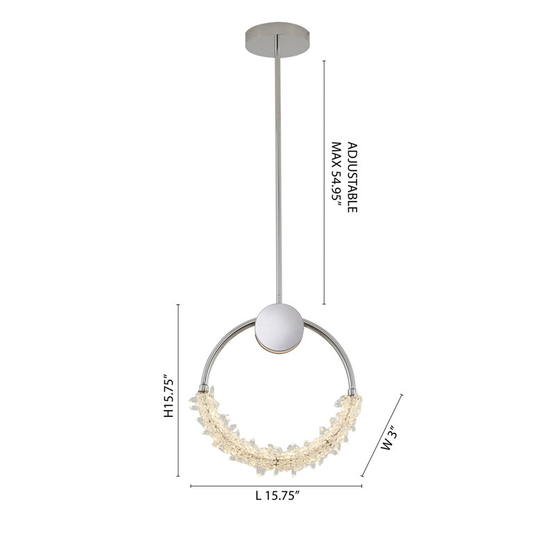 Luminaire suspendu géométrique 1 lumière DEL