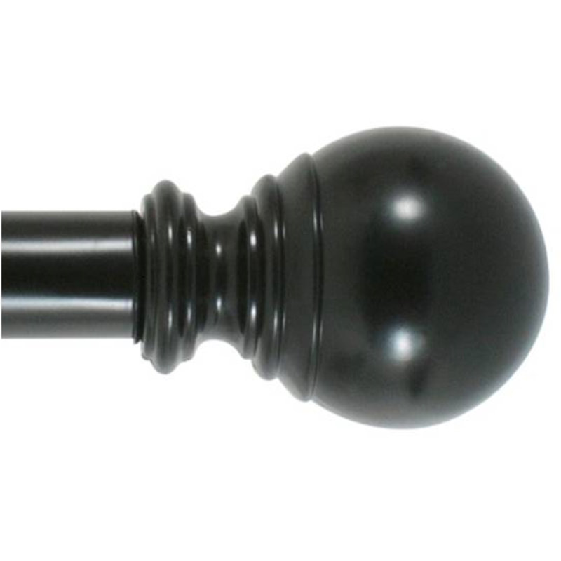 Tringle à rideaux simple Basic ball, Noir