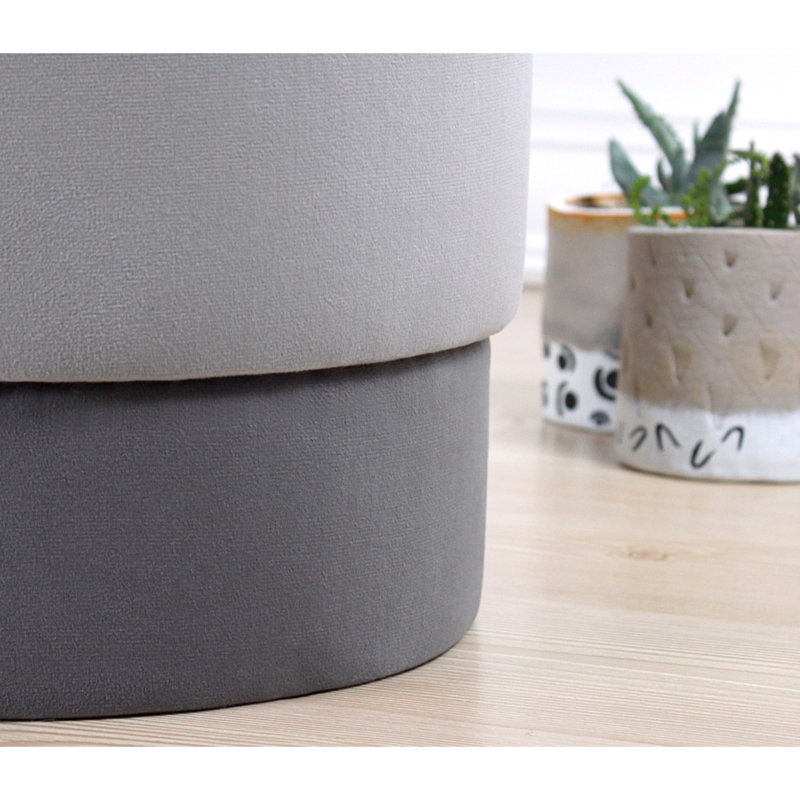 Pouf élégant, mélange de velours gris et de coton, 16,9 po de hauteur x 14,9 po de profondeur | 35 éponges orthopédiques 35 avec 2 d'épaisseur | Parfait pour les décors bohémiens, les hôtels et les espaces de vie confortables, design polyvalent et confortable