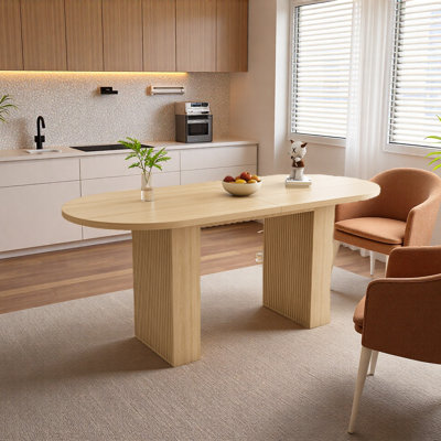 62.9 " Modern Farmhouse Oval Dining Table For 6 by Mercer41
