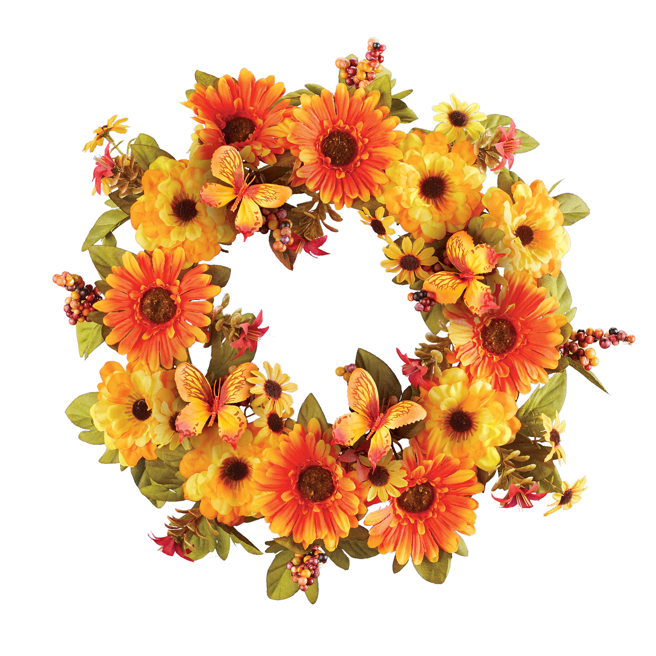 Primrue Faux Polyester 17'' Wreath & Reviews | Wayfair