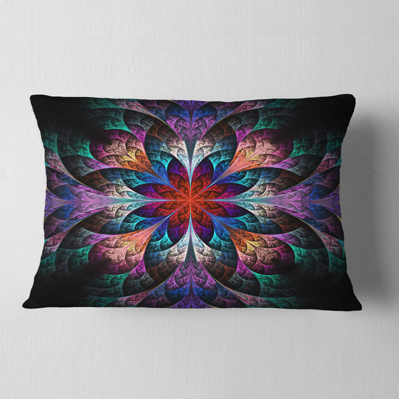 Coussin lombaire à motif floral fractal