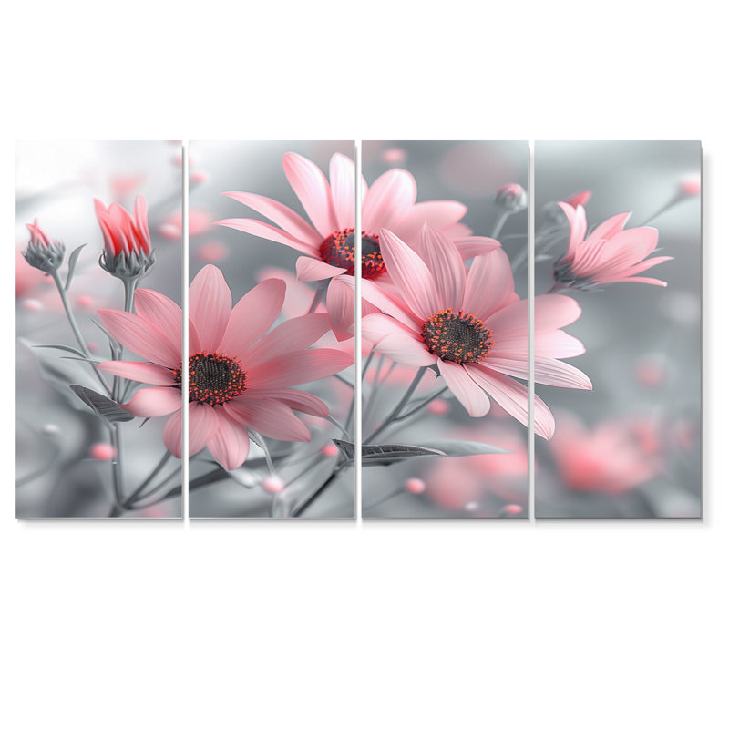 Djanira - marguerites, ensemble d'art mural, H 32 po x l 64 po