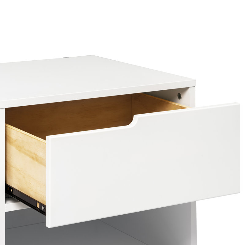 Hudson 1-Drawer Nightstand with USB Port, White
