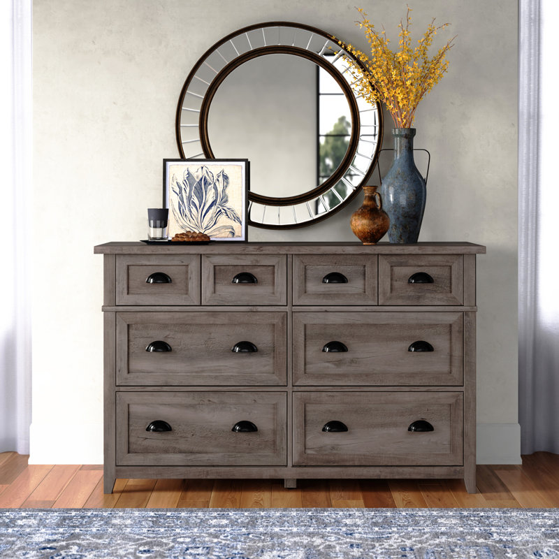 Commode 6 tiroirs Hulbert, Gris délavé